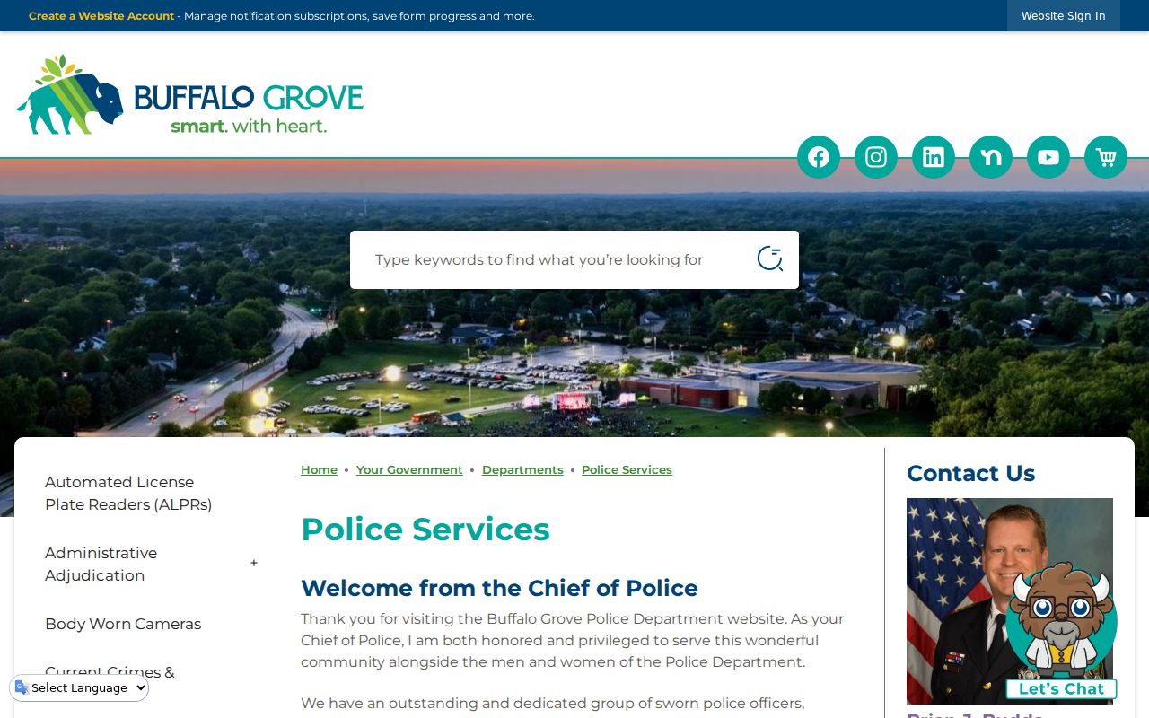 Buffalo Grove criminal records police services page