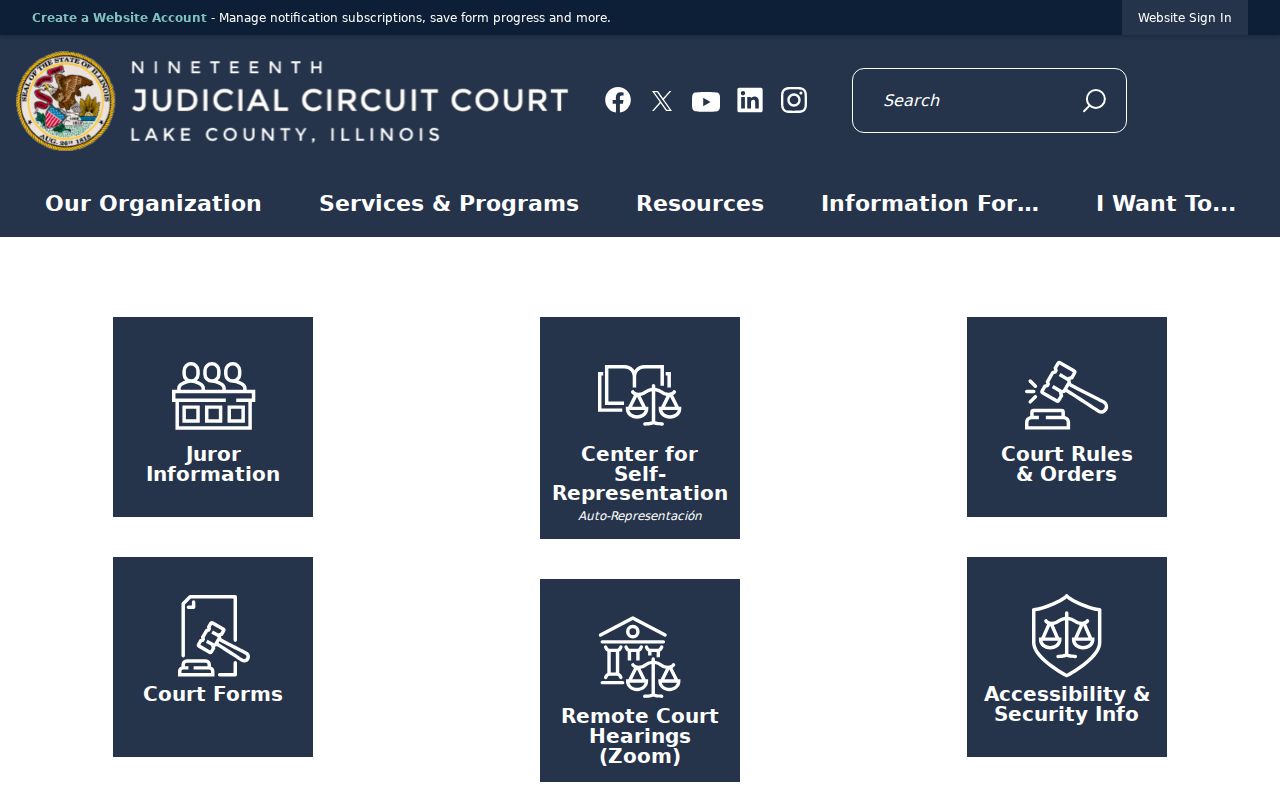 Lake County criminal court cases on the Nineteenth Judicial Circuit page