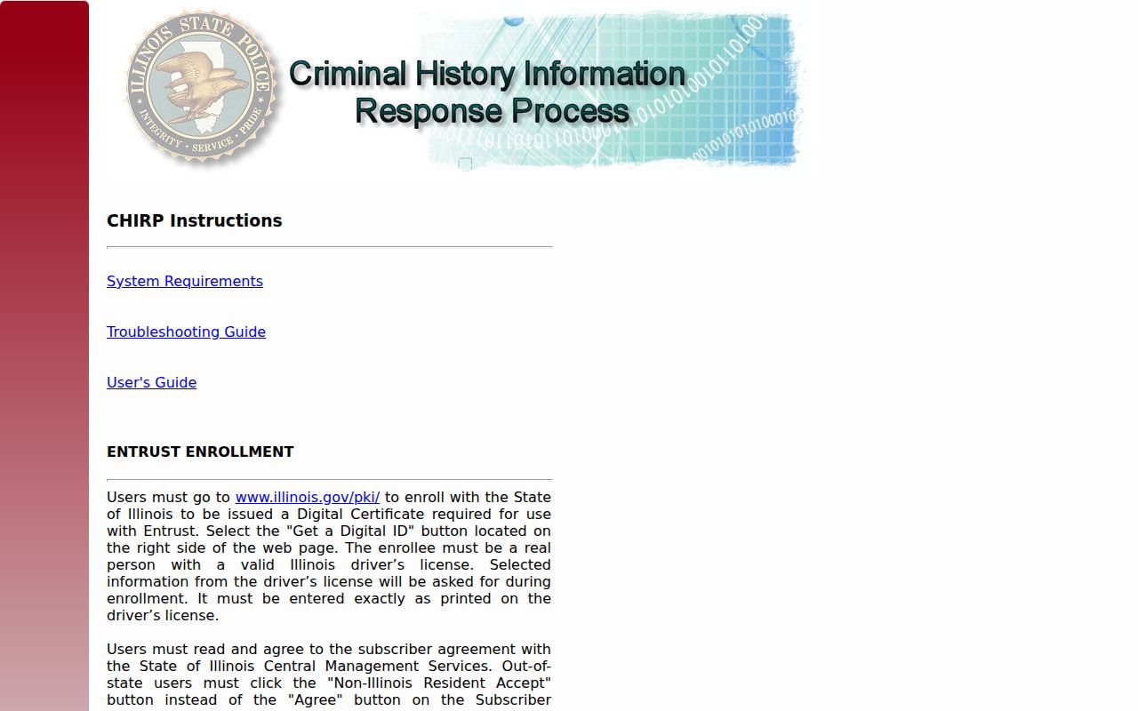 Lake County Illinois criminal history CHIRP login