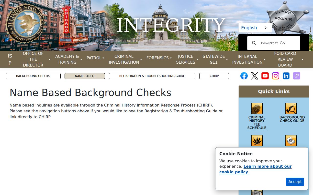 Lake County Illinois name based conviction check information