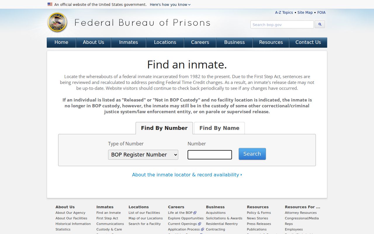 Lake County criminal history federal inmate locator